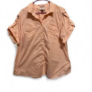 Avenue Peach Button Down Shirt